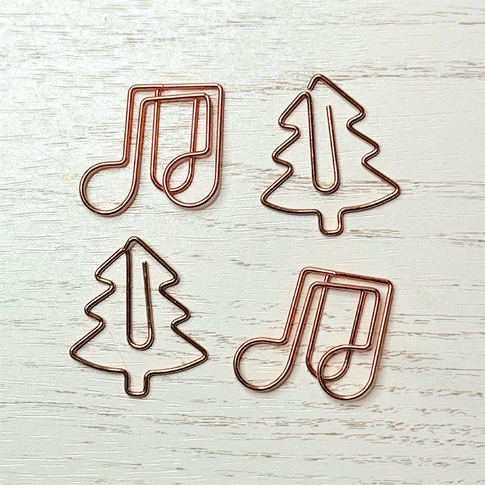 Christmas Rose Gold Paper Clip Set
