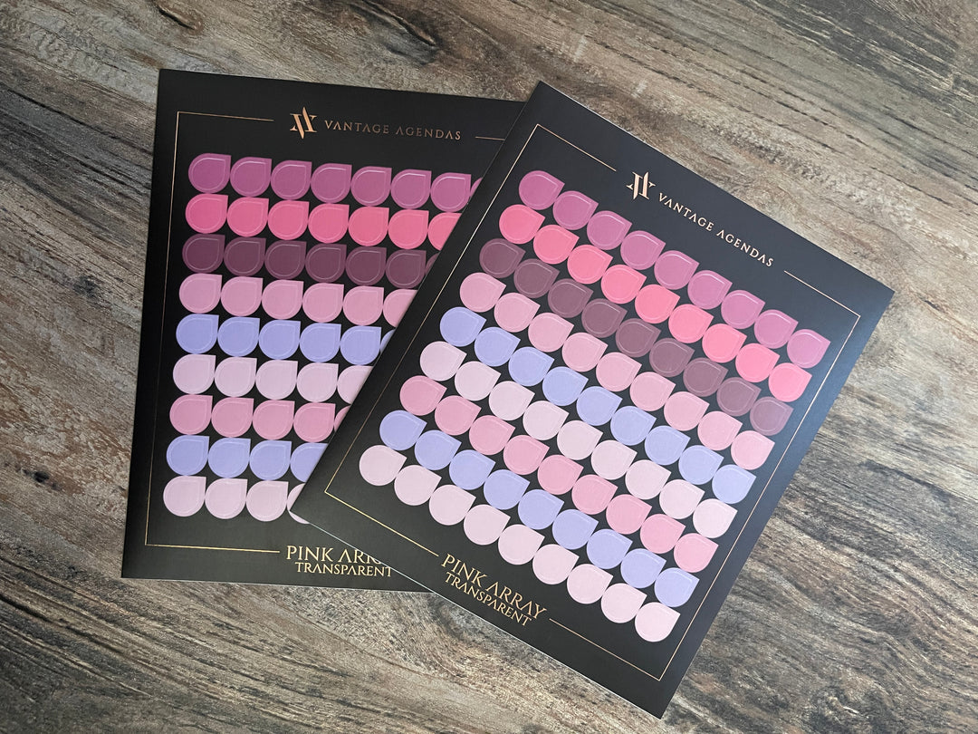 Pink Array - Transparent -Tear Drop Stickers