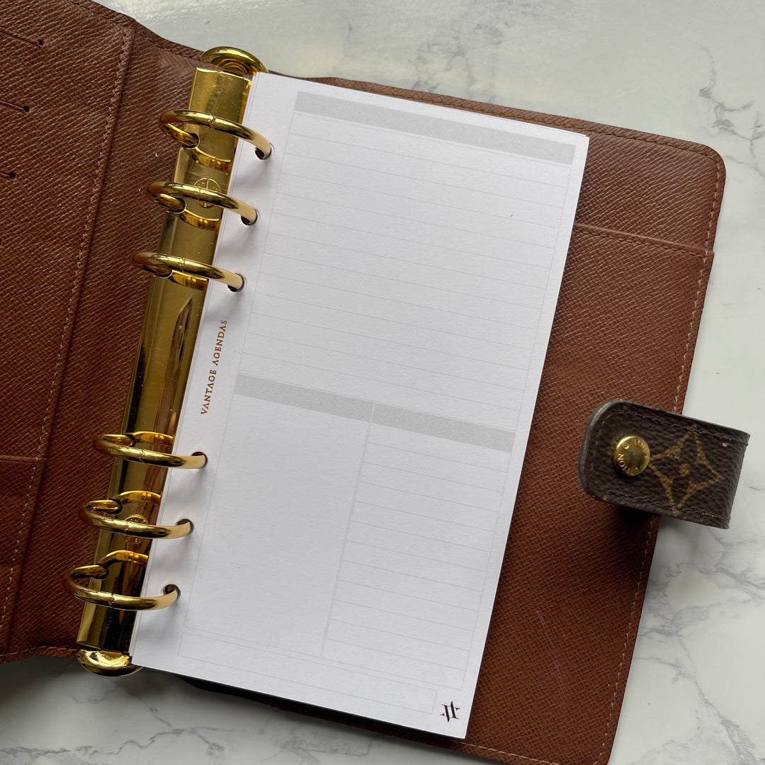 Daily Inserts - Gold or Rose Gold Foiled- Suitable for MM LV / Personal Sized Agendas