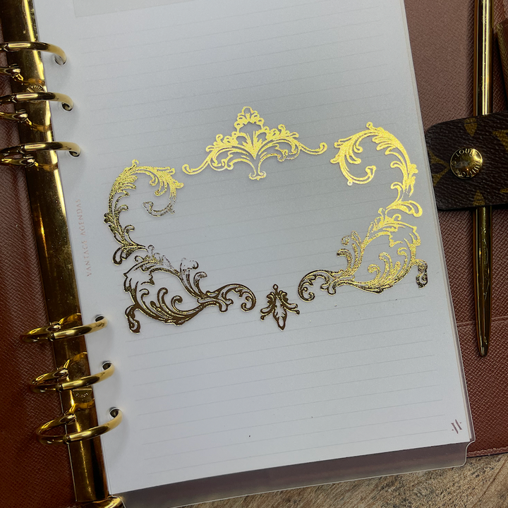 French Frame Bottom Tab Divider- Gold Frosted A5