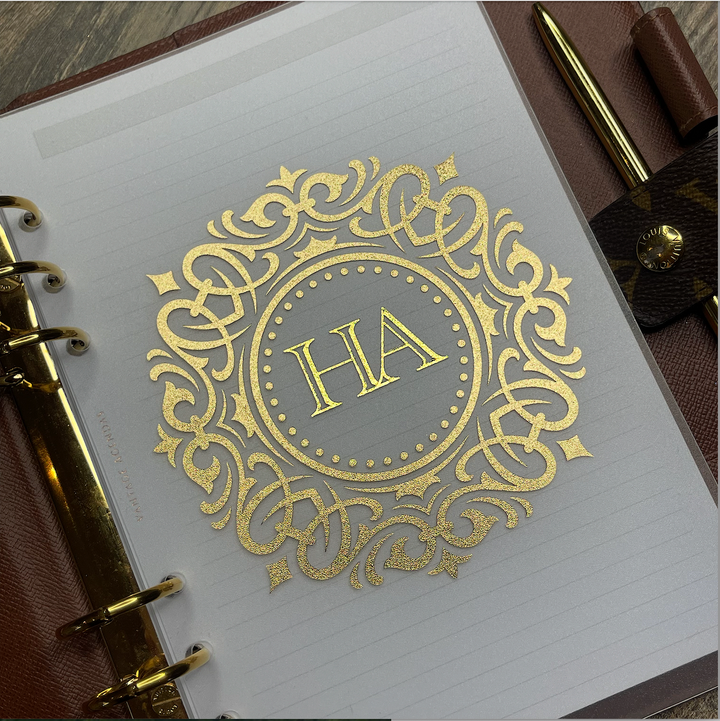 Gold Frame Bottom Tab Divider- Frosted A5