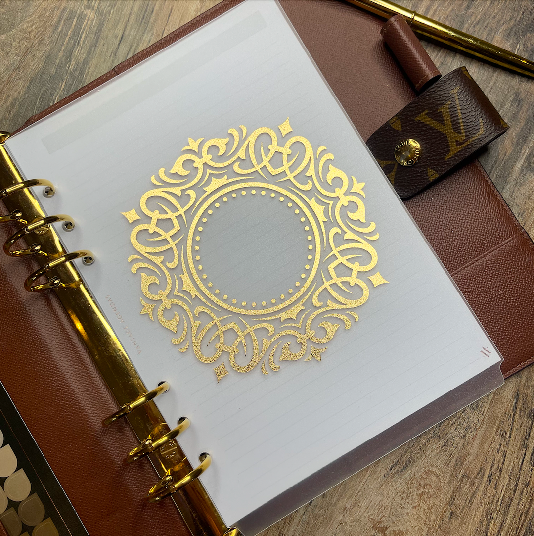 Gold Frame Bottom Tab Divider- Frosted A5