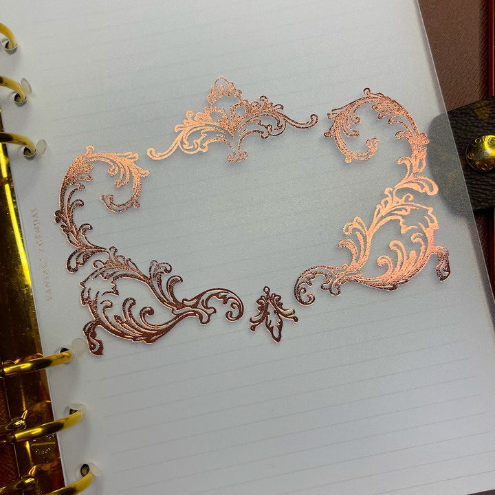 French Frame Bottom Tab Divider- Rose Gold Frosted A5