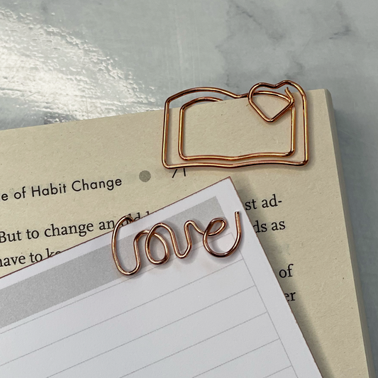 Book Lover Rose Gold Paperclip Set
