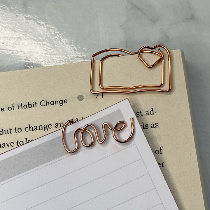 Book Lover Rose Gold Paper Clip Set