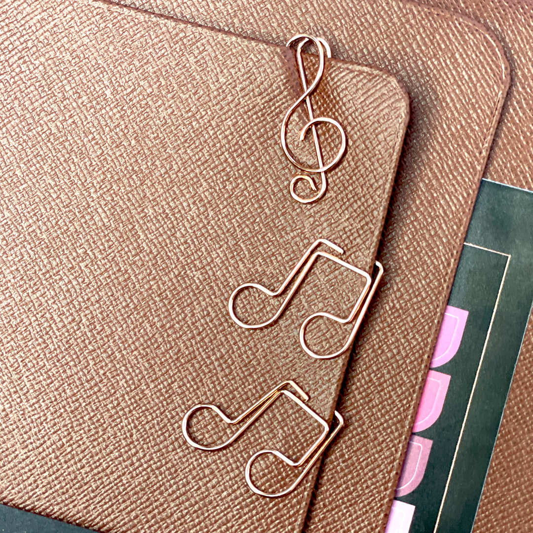 Music Lover Rose Gold Paper Clips