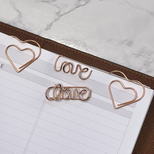 Hearts'n'Love Rose Gold Paperclip Set