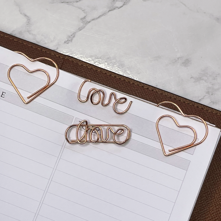 Hearts'n'Love Rose Gold Paper Clip Set